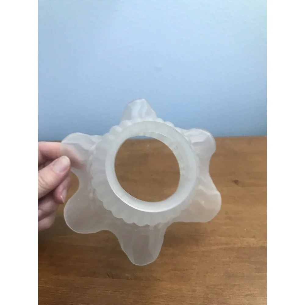 2 Frosted Glass Shade Globe Ruffled Replacement Ceiling Fan Vanity Light Fixture